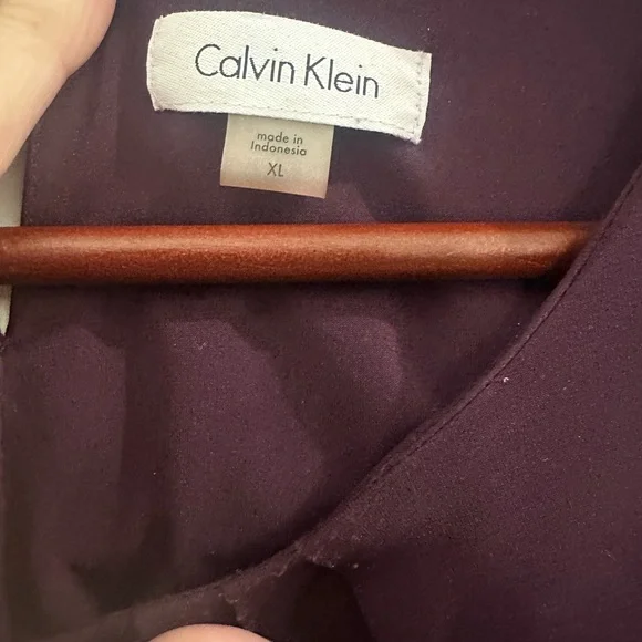 Calvin Klein Pleated Purple Blouse - Picture 3 of 3